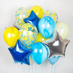 Букет из шаров "Морской бриз", 12 шаров, 3 звезды