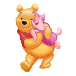 Фольгированная фигура шар «Винни и Пятачок объятия» (81 см)