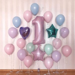 Фотозона из шаров на год "Сладости"  для девочки , 20 шаров + цифра