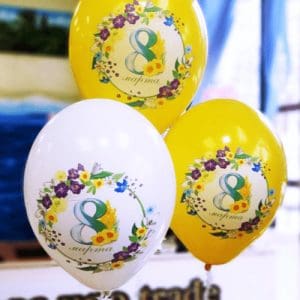 Гелиевые шарики на 8 МАРТА 1 шт.*