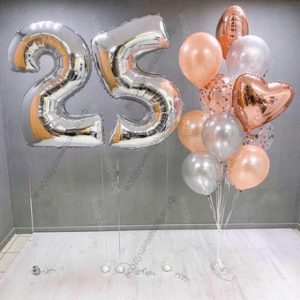 Воздушные шары "Розовая жемчужина" на 25 лет