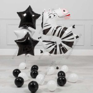 Шары на День рождения ребенка 5 лет, сет Зебра, 1 шт