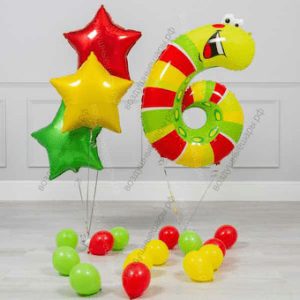 Шары на День рождения ребенка 6 лет, сет Гусеничка, 1 шт