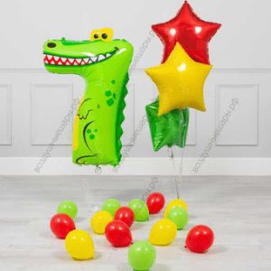Шары на День рождения ребенка 7 лет, сет Крокодил, 1 шт