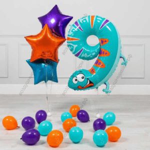 Шары на День рождения ребенка 9 лет, сет Ящерка, 1 шт