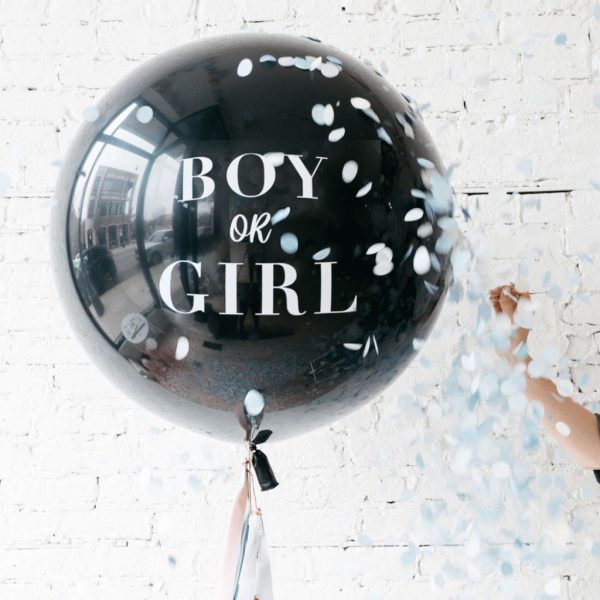 Большой шар-сюрприз «Boy or girl» (90 см.) на тассел гирлянде 1 шт.