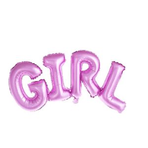 Фольгированный шар (44»/112 см) Фигура, Надпись «Girl», Розовый, 1 шт.
