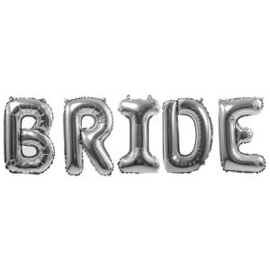 Набор шаров-букв (16»/41 см) Мини-BRIDE, Серебро, 1 шт.