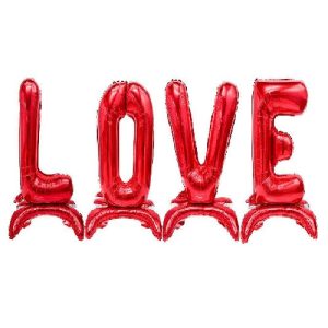 Набор шаров-букв (32»/81 см) LOVE, на подставке, Красный, 1 шт.