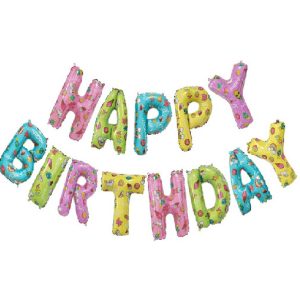 Набор шаров-букв из фольги (14»/36 см) Мини-Надпись «Happy Birthday», Веселые картинки, 1 шт.