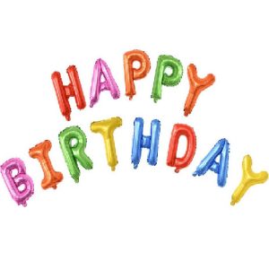 Набор шаров-букв из фольги (16»/41 см) Мини-Надпись «Happy Birthday», Ассорти, 1 шт.
