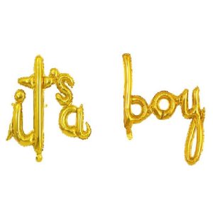 Набор шаров-букв из фольги (16»/41 см) Мини-Надпись «It`s a Boy», Золото, 1 шт.