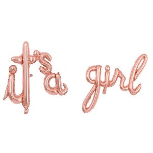 Набор шаров-букв из фольги (16»/41 см) Мини-Надпись «It`s a Girl», Розовое Золото, 1 шт.
