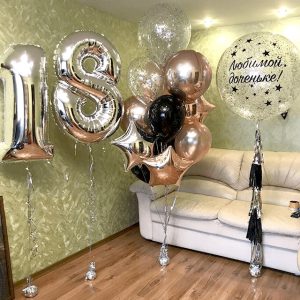 Набор шаров на 18 лет «Любимой доченьке»