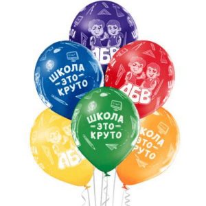 Облако шаров «Школа — это круто» с гелием 10 шт.