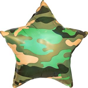Шар (45 см) Звезда, Камуфляж, Военный, 1 шт.