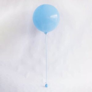 Шар (60 см.) латексный голубой, на ленте 1 шт.