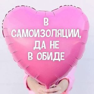 Шар (91 см) Сердце Розовый, В самоизоляции, да не в обиде 1 шт.
