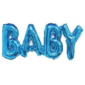 Шар из фольги (32»/81 см) Фигура, Надпись «Baby», Синий, 1 шт.