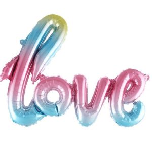 Шар из фольги (41»/104 см) Фигура, Надпись «Love», Нежная радуга, Градиент, 1 шт.