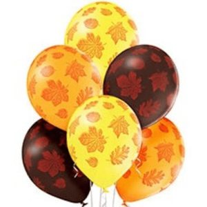 Шар Осенние листья, Ассорти, (36 см.) с гелием 10 шт.