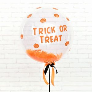 Шар прозрачный (61 см.) Bubble, Тrick or treat. 1 шт.