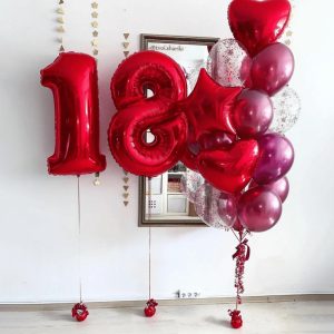 Набор шаров на 18 лет «Бургундия»