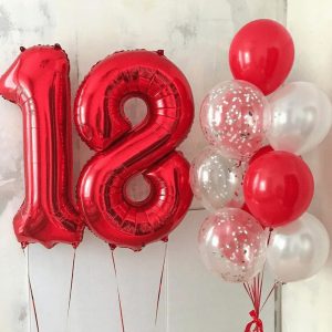 Набор шаров на 18 лет «Красное & Белое»