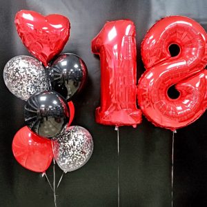 Набор шаров на 18 лет «Красное сердце»