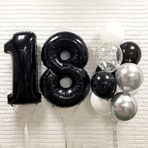 Набор шаров на 18 лет «Люди в чёрном»