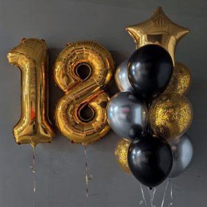 Набор шаров на 18 лет «Золотая звезда»
