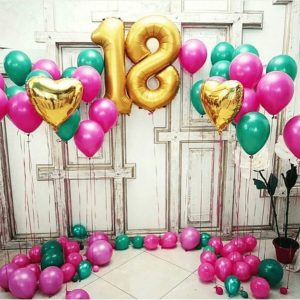 Набор воздушных шаров на 18 лет «Яркие краски»