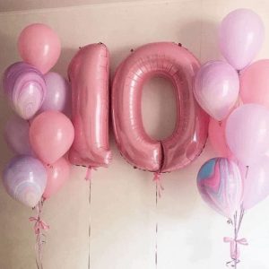 Набор воздушных шаров «10 лет Нежно розовый сет»