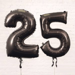 Набор воздушных шаров «Цифры 25 черные»