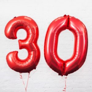 Набор воздушных шаров «Цифры 30 красные» на юбилей