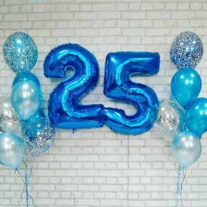Набор воздушных шаров «Синие цифры 25»