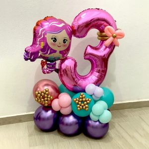Поинт из шаров «Русалочка с цифрой»