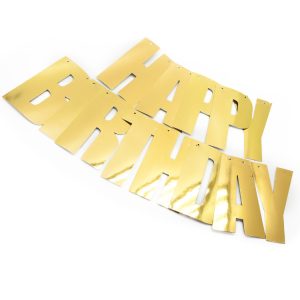 Гирлянда Happy Birthday, Золото, 20*160 см