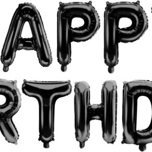 Набор шаров-букв (16''/41 см) Мини-Надпись "Happy Birthday", Черный