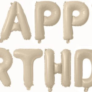 Набор шаров-букв (16''/41 см) Мини-Надпись "Happy Birthday", Карамель, 1 шт. в уп.