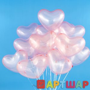 Сердце латексное хрустально-розовое